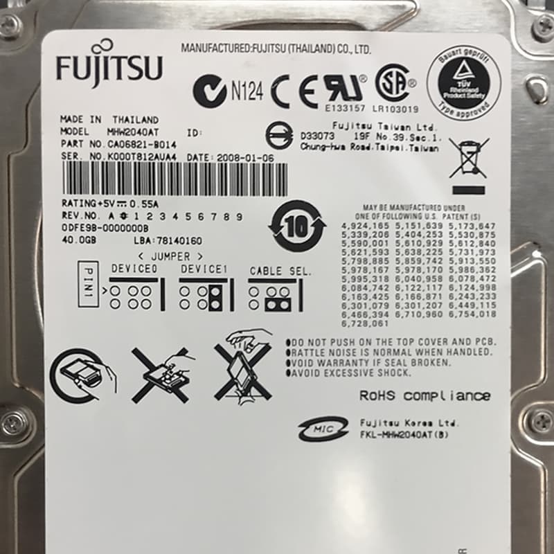 Жесткий диск Fujitsu CA06821-B114 40Gb 5400 IDE 2,5" HDD