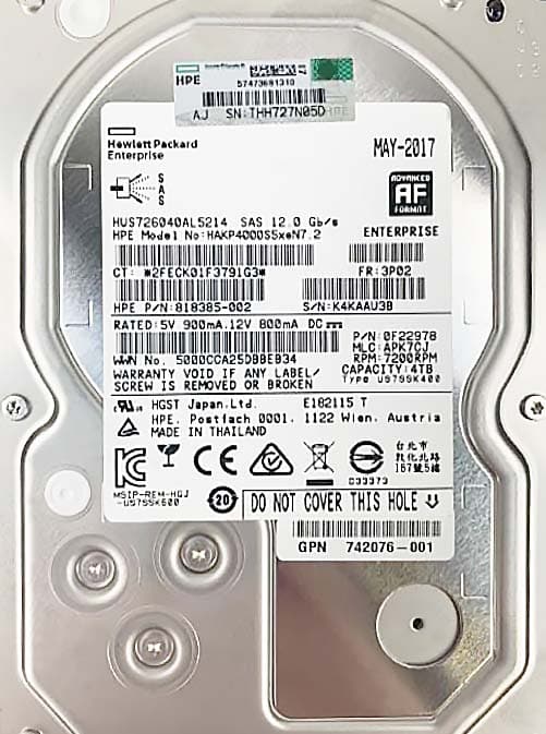 Жесткий диск HP 823121-001 4Tb 3PAR 7200 SAS 3,5" HDD
