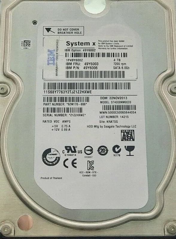 Жесткий диск IBM 49Y6003 4Tb  SATAIII 3,5" HDD