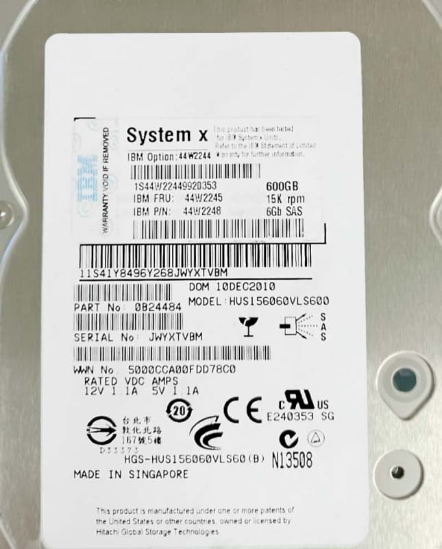 Жесткий диск IBM 0B24484 600Gb  SAS 3,5" HDD