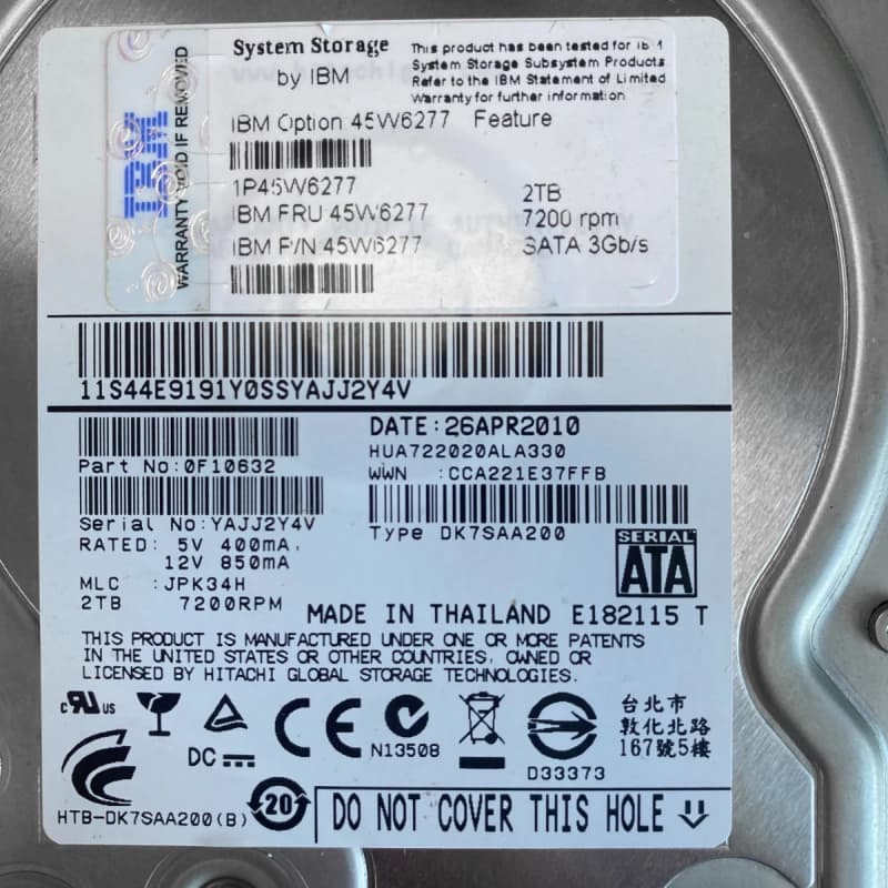 Жесткий диск IBM 45W6277 2TB SATAII 3,5" HDD