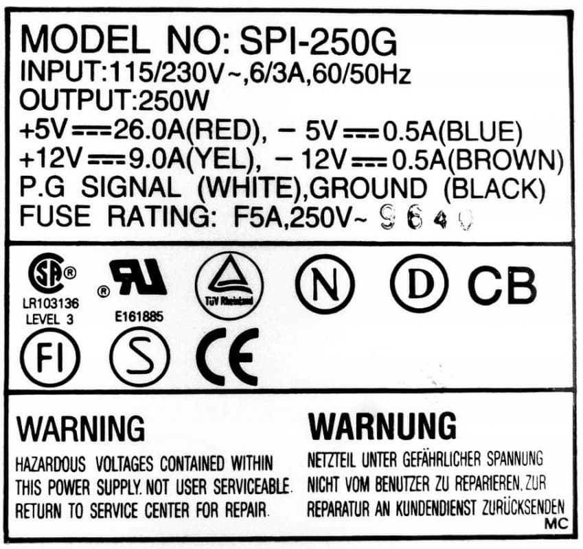 Блок питания FSP SPI-250G 250W