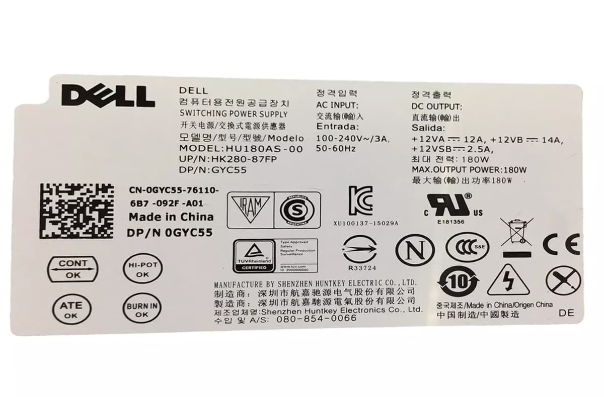 Блок питания Dell HK280-87FP 180W