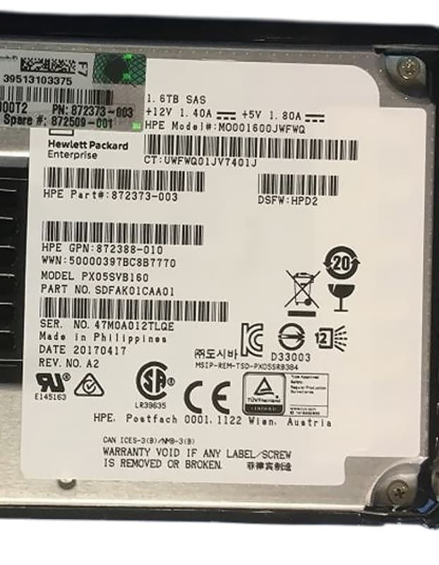 Жесткий диск HP 872388-010 1,6Tb SAS 2,5" SSD