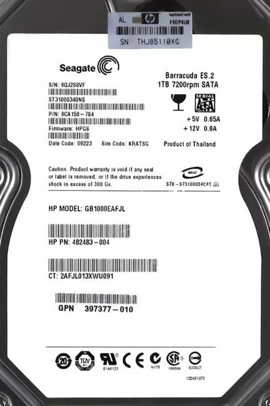 Жесткий диск HP 482483-004 1Tb SATAII 3,5" HDD