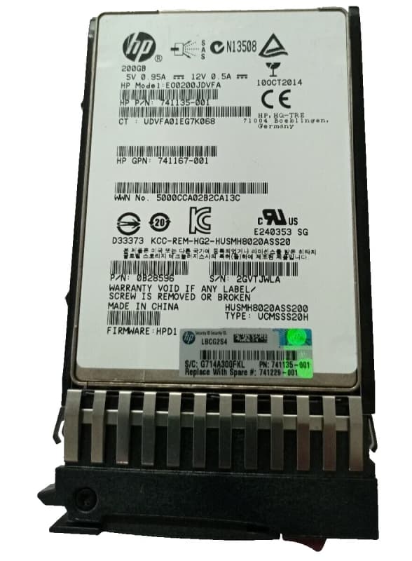 Жесткий диск HP 741229-001 200Gb  SAS 2,5" SSD