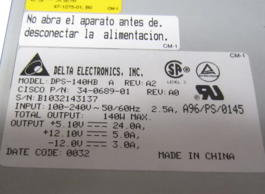 Блок Питания Cisco 34-0689-01 140W