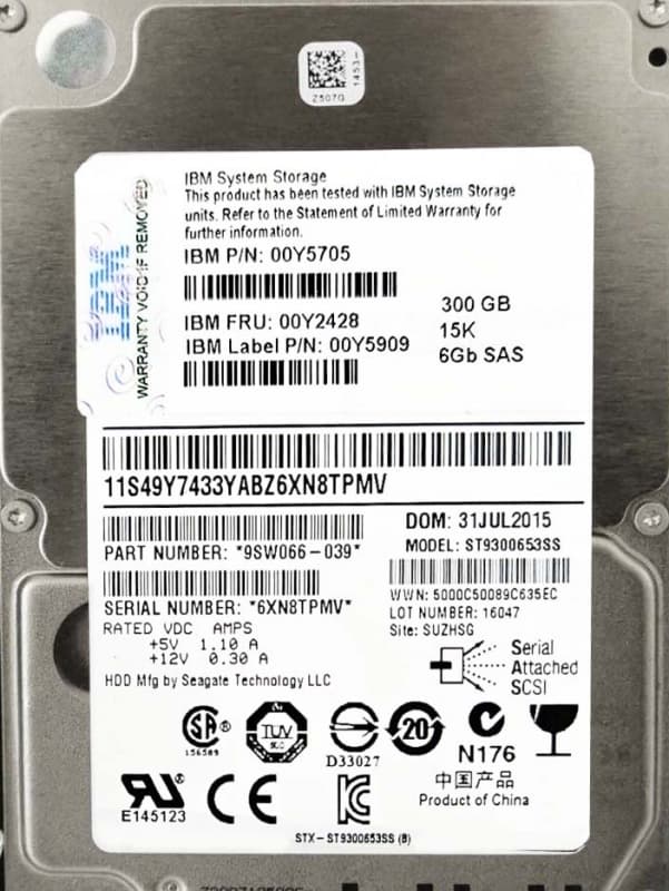 Жесткий диск IBM 00Y5718 300Gb 15000 SAS 2,5" HDD