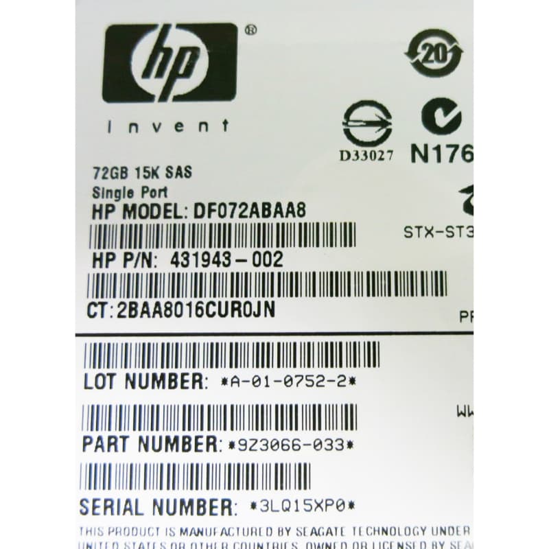 Жесткий диск HP 9Z3066-033 72Gb  SAS 3,5" HDD