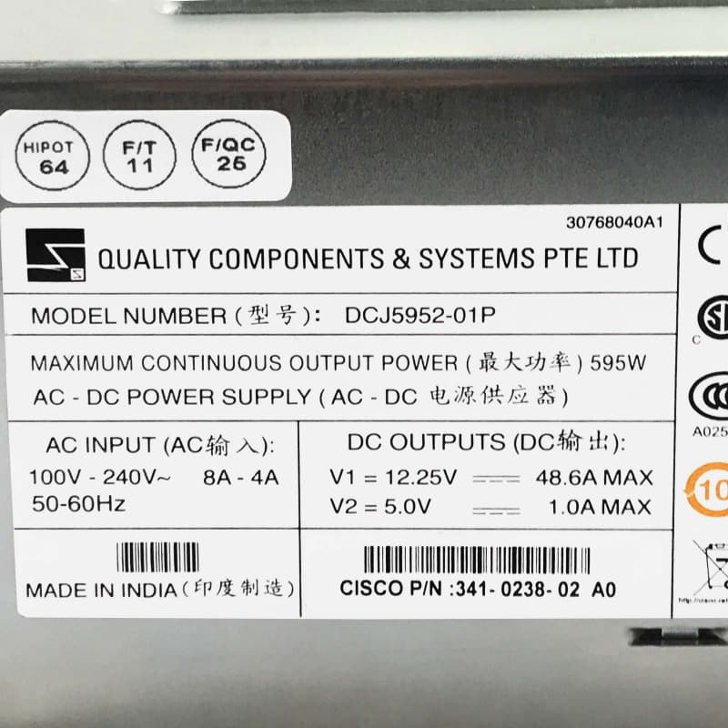 Блок питания Cisco DCJ5952-01P 595W
