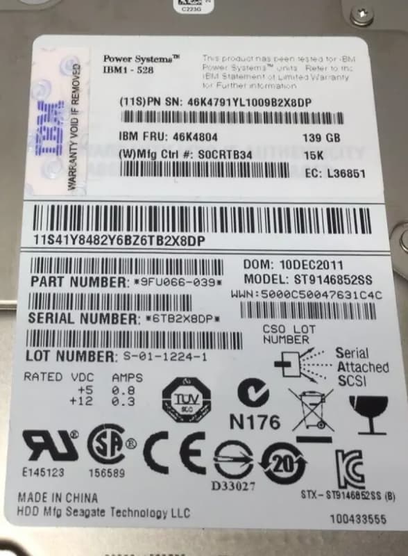 Жесткий Диск IBM 46K4791 139GB SAS 2,5" HDD
