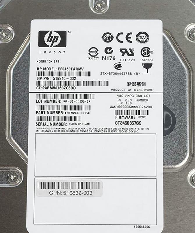 Жесткий диск HP 9FM066-035 450Gb  SAS 3,5" HDD