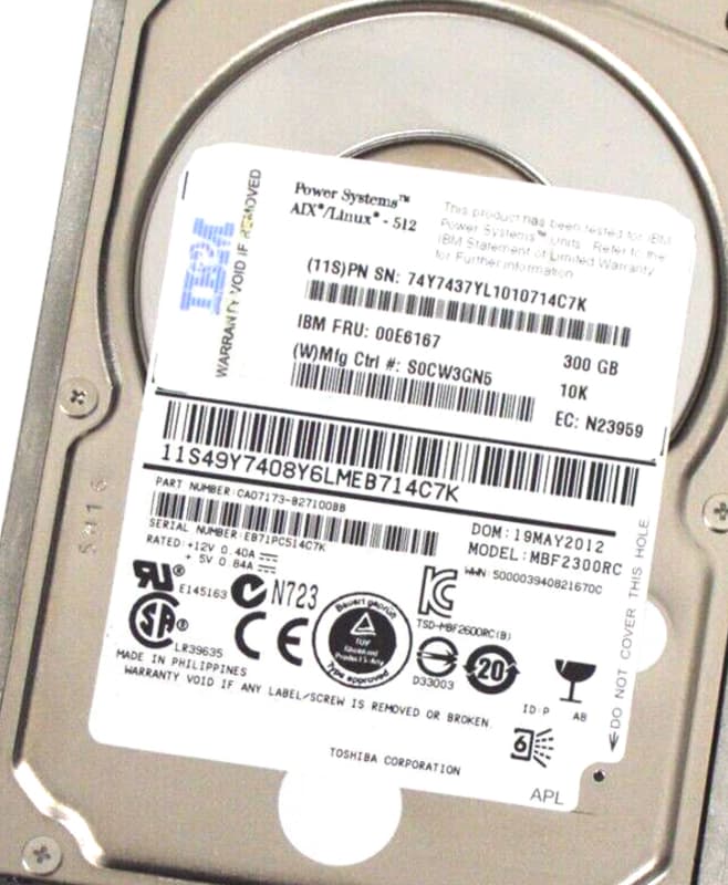 Жесткий диск IBM 49Y7408 300Gb  SAS 2,5" HDD