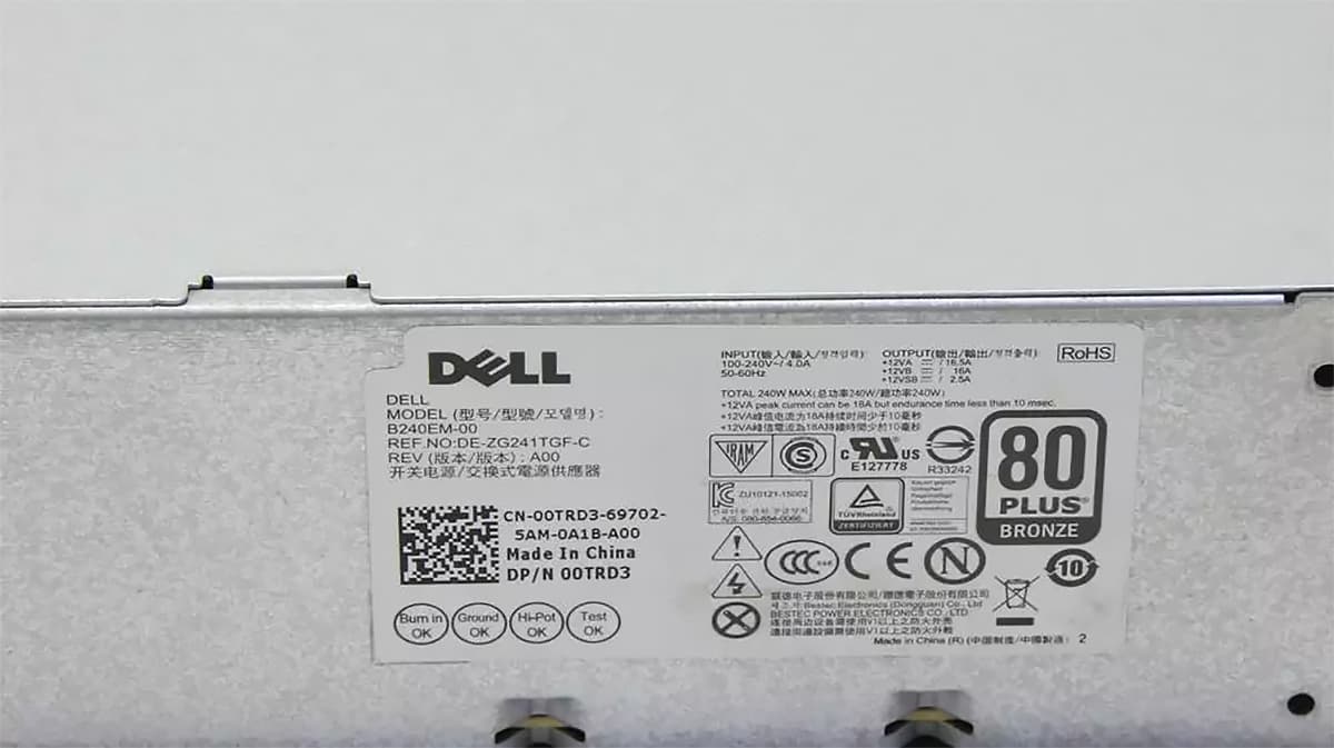 Блок Питания Dell 00TRD3 240W