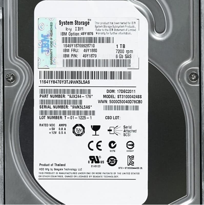 Жесткий диск IBM 49Y1880 1Tb  SAS 3,5" HDD