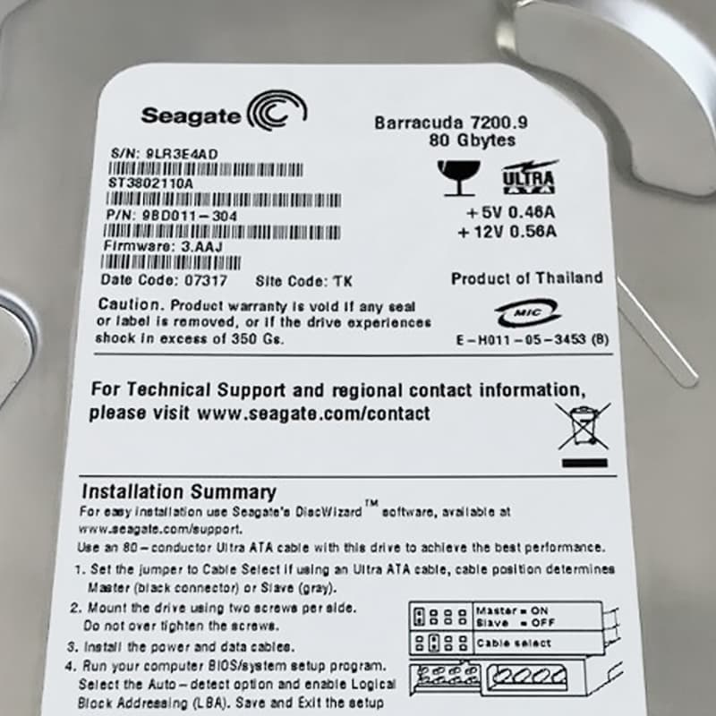 Жесткий диск Seagate 9BD011 80Gb 7200 IDE 3.5" HDD