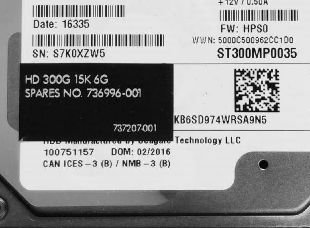 Жесткий диск HP 737207-001 300Gb 15000 SAS 2,5" HDD