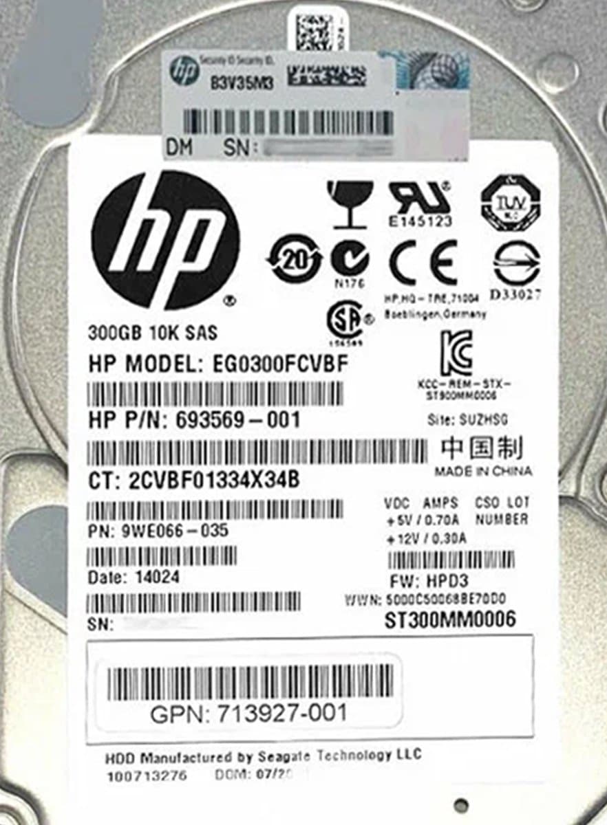 Жесткий диск HP 300Gb 10000 SAS 2.5" HDD 9WE066-035