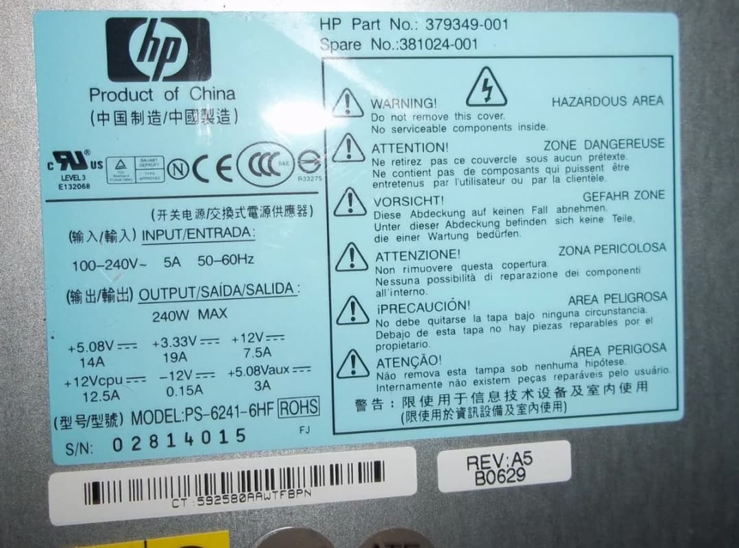 Блок Питания HP PS-6241-6HF 240W