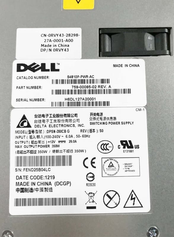 Блок питания Dell 0RVY43 350W