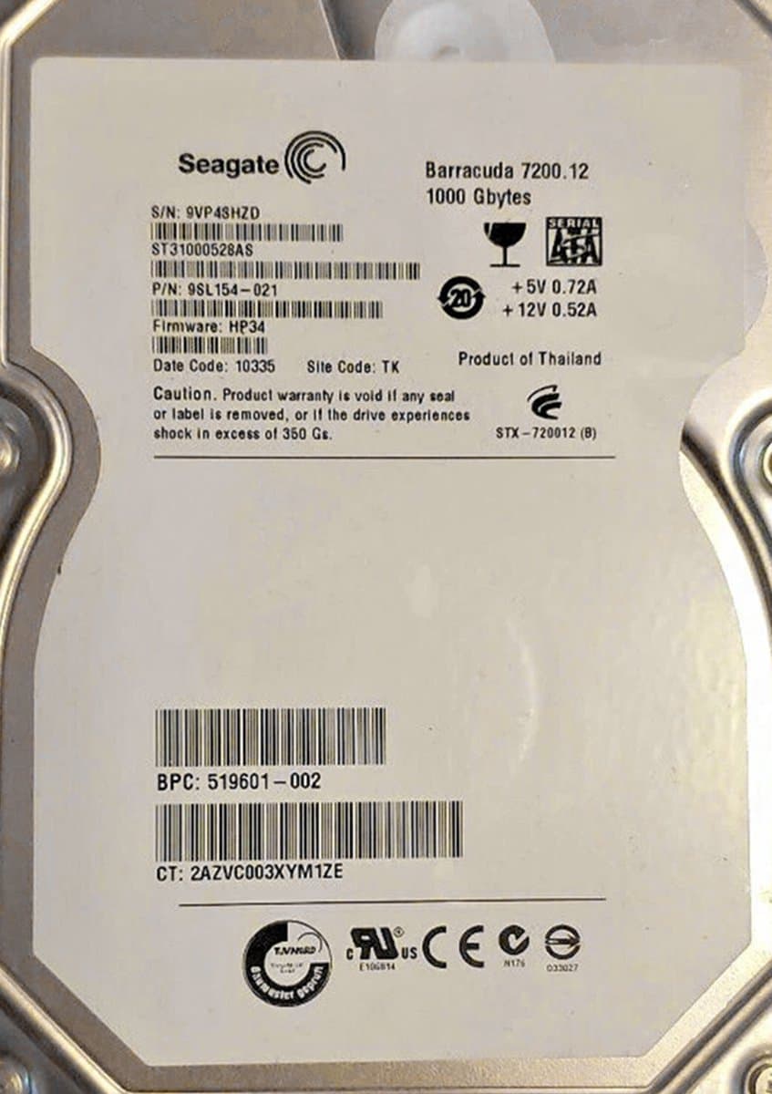 Жесткий диск HP 1Tb 7200 SATAII 3.5" HDD