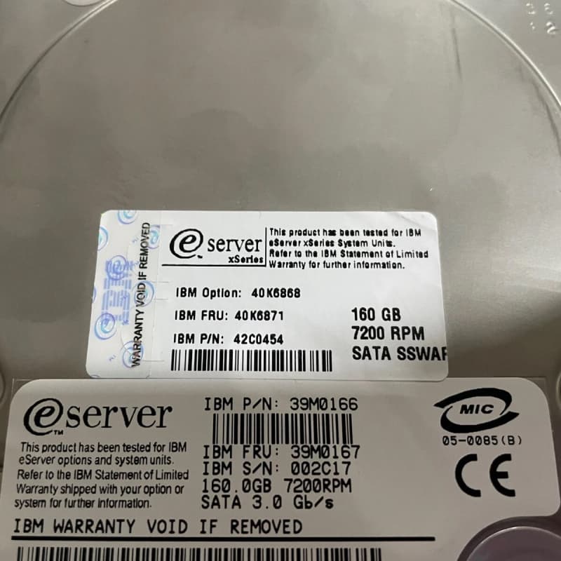 Жесткий диск IBM 39M0166 160Gb 7200 SATAII 3.5" HDD