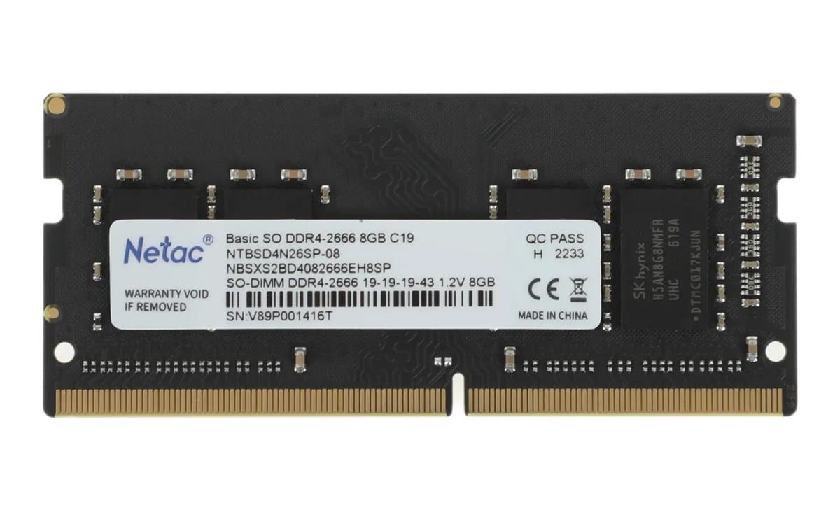 Оперативная память Netac DDRIV 8Gb NTBSD4N26SP-08