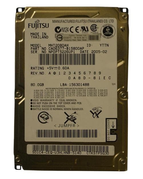 Жесткий диск Fujitsu CA06377-B15800AP 80Gb 5400 IDE 2,5" HDD