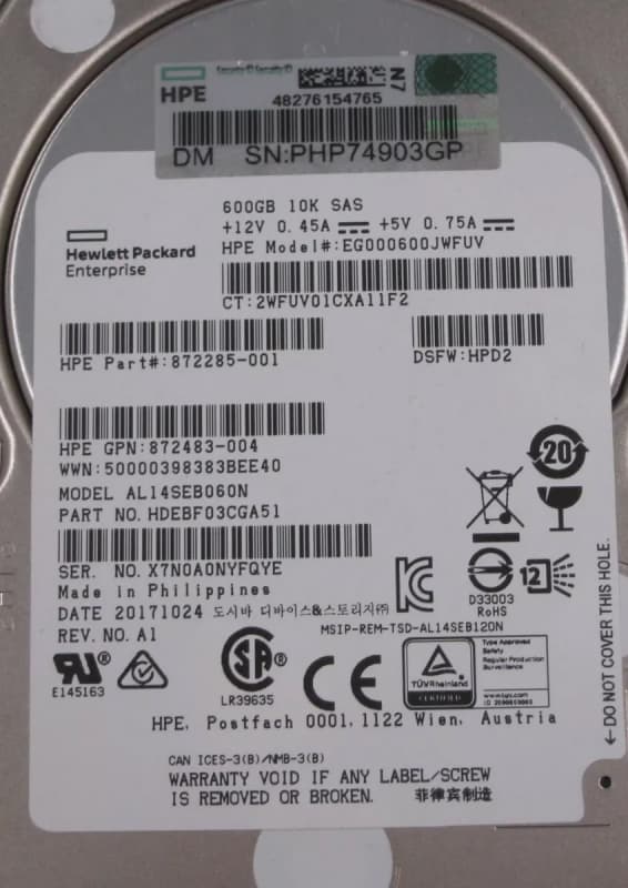 Жесткий диск HP 872285-001 600Gb SAS 2,5" HDD