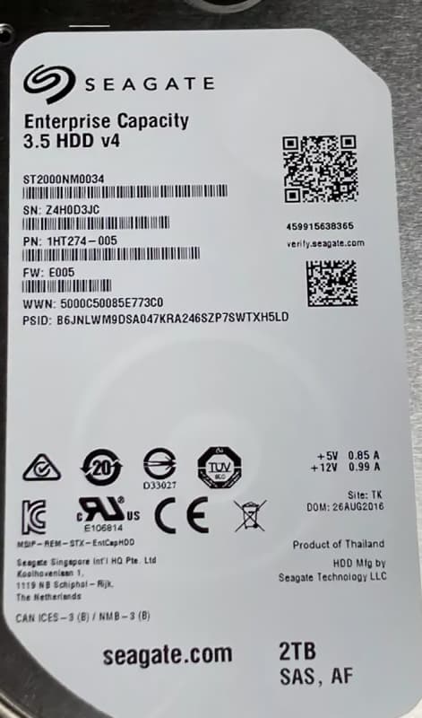 Жесткий диск Seagate 1HT274 2Tb  SAS 3,5" HDD