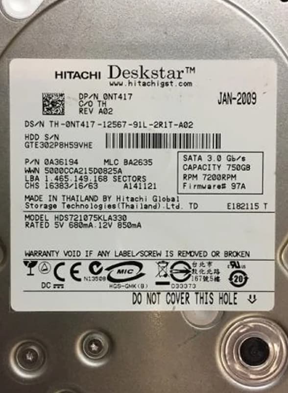 Жесткий диск Dell 0A36194 750Gb  SATAII 3.5" HDD