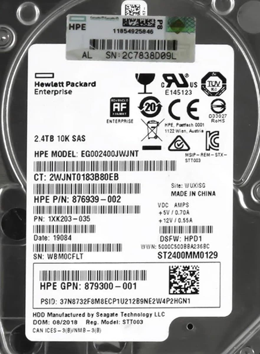 Жесткий диск HP 2,4Tb 10000 SAS 2.5" HDD 1XK203-035
