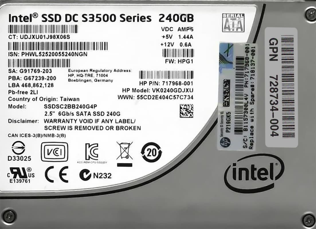 Жесткий диск HP 728734-004 240Gb SATAIII 2,5" SSD