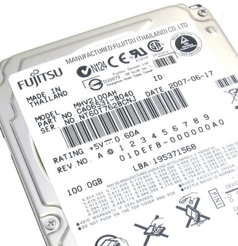 Жесткий диск Fujitsu CA06531-B040 100Gb 5400 IDE 2,5" HDD