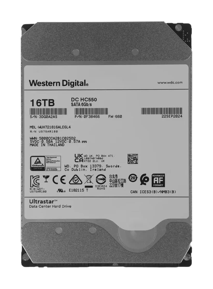 Жесткий диск Western Digital 16Tb 7200 SATAIII 3.5" HDD 0F38466