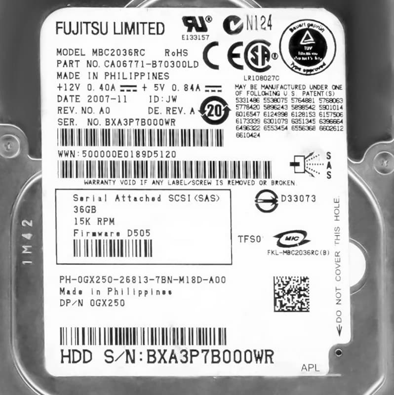 Жесткий диск Dell CA06771-B70300LD 36Gb SAS 2,5" HDD