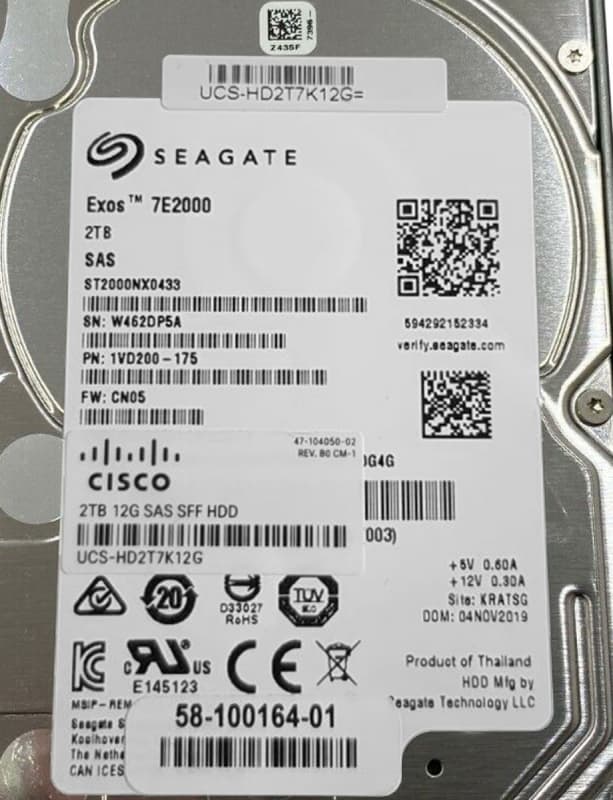 Жесткий Диск Cisco UCS-HD2T7K12G= 2Tb 7200 SAS 2,5" HDD