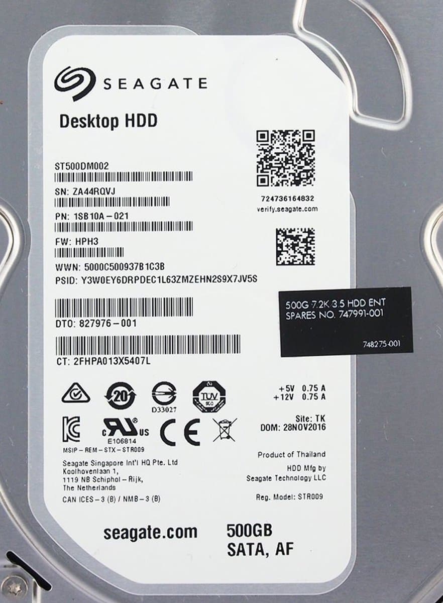 Жесткий диск HP 500Gb 7200 SATAIII 3.5" HDD