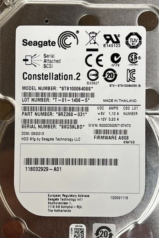  EMC 1Tb 7200 SAS 2.5" HDD 005050606