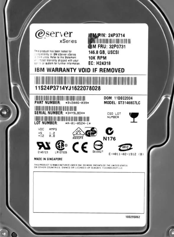 Жесткий диск IBM 9V2006-039 146,8Gb U320SCSI 3.5" HDD