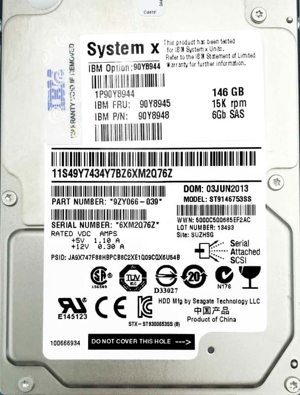 Жесткий диск IBM 90Y8945 146Gb 15000 SAS 2,5" HDD