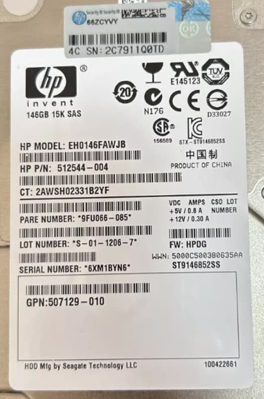 Жесткий диск HP 512544-004 146Gb  SAS 2,5" HDD