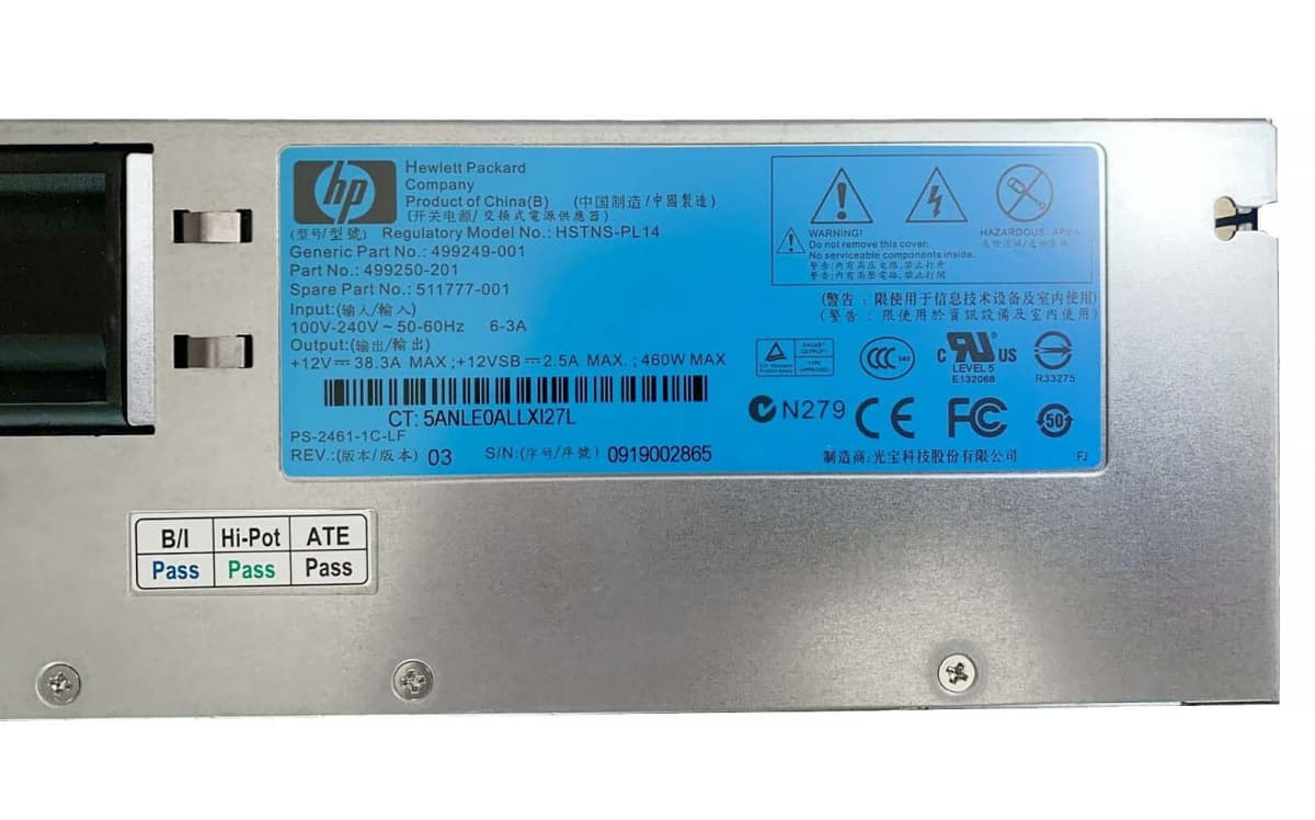 Резервный Блок Питания HP 511777-001 460W