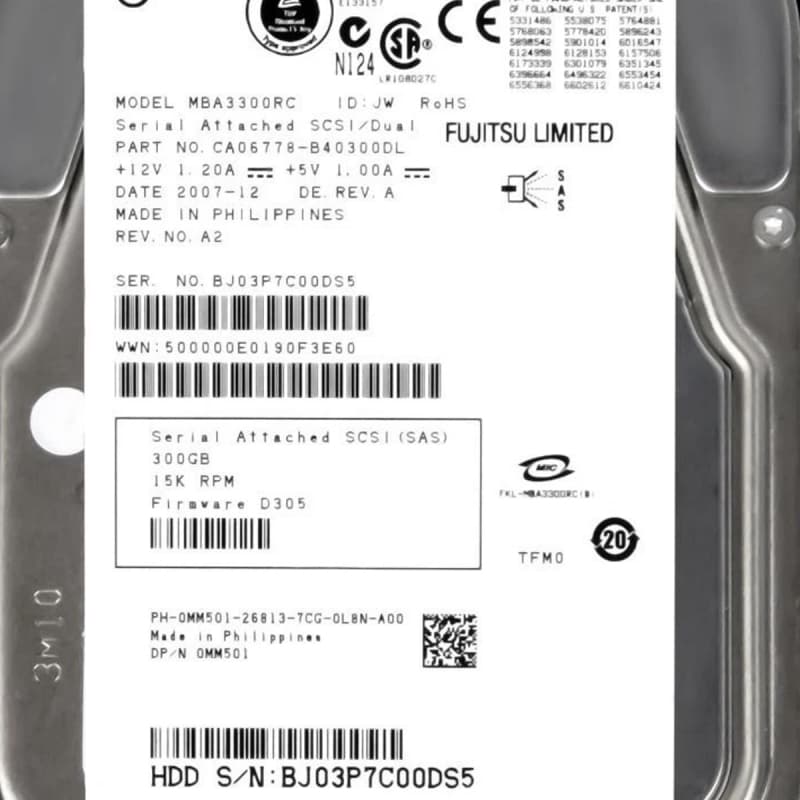 Жесткий диск Dell 0MM501 300GB SAS 3,5" HDD