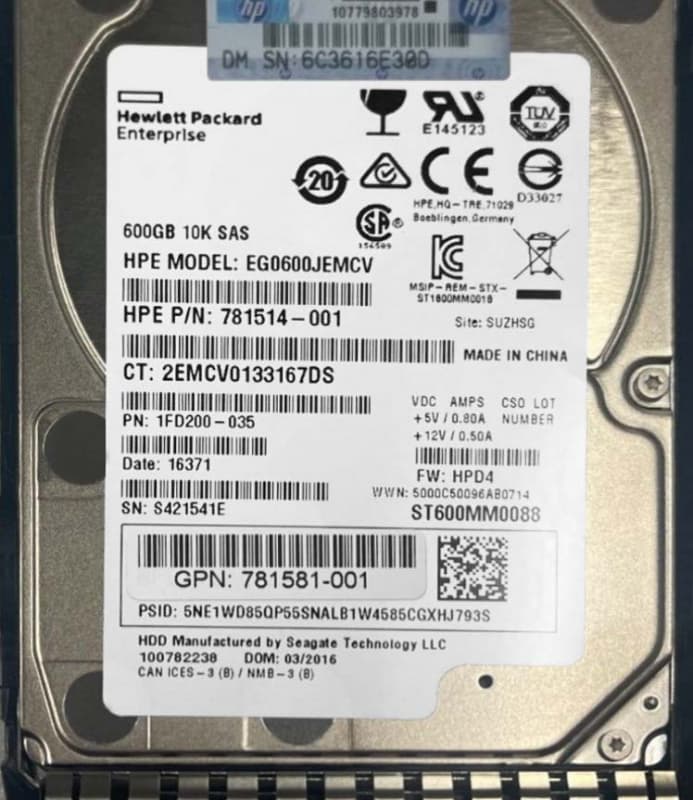 Жесткий диск HP 1FD200-035 600Gb 10000 SAS 2,5" HDD
