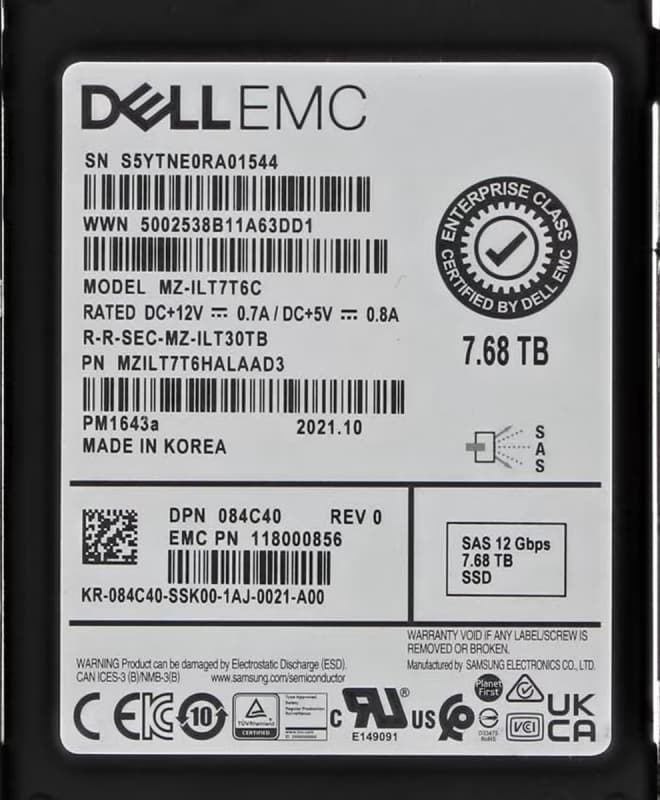 Жесткий диск Dell 84C40 7.68TB SAS 2,5" SSD