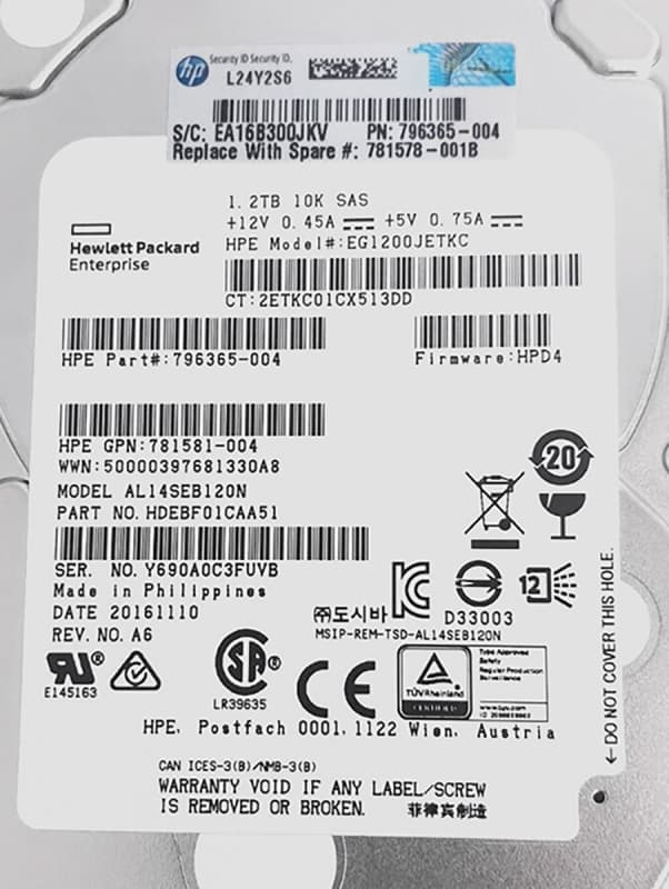 Жесткий диск HP 796365-004 1,2Tb 10000 SAS 2,5" HDD