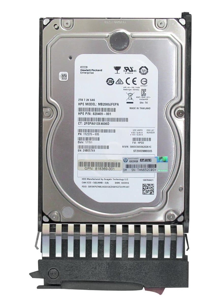 Жесткий диск HP 2Tb 7200 SAS 2.5" HDD MB2000JFEPA