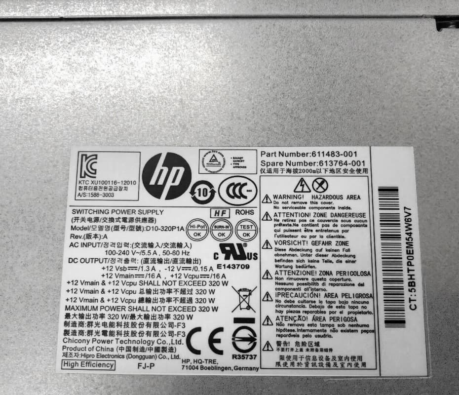 Блок Питания HP D10-320P1A 320W