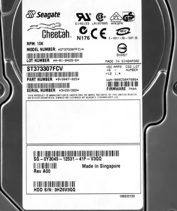 Жесткий диск Dell 9V3007-025 73,3Gb Fibre Channel  3,5" HDD